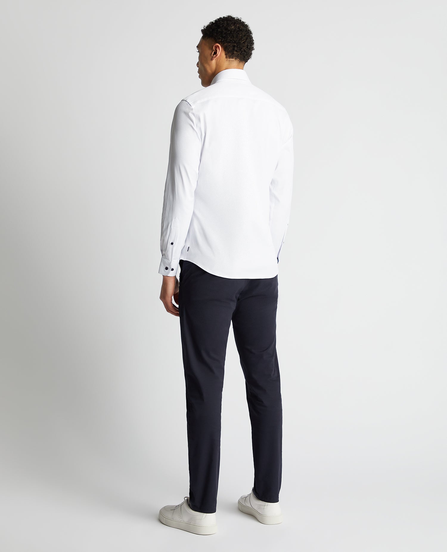 Remus Uomo ... White Frank Long Sleeve Semi -Formal Shirt - Tapered fit (140/01)