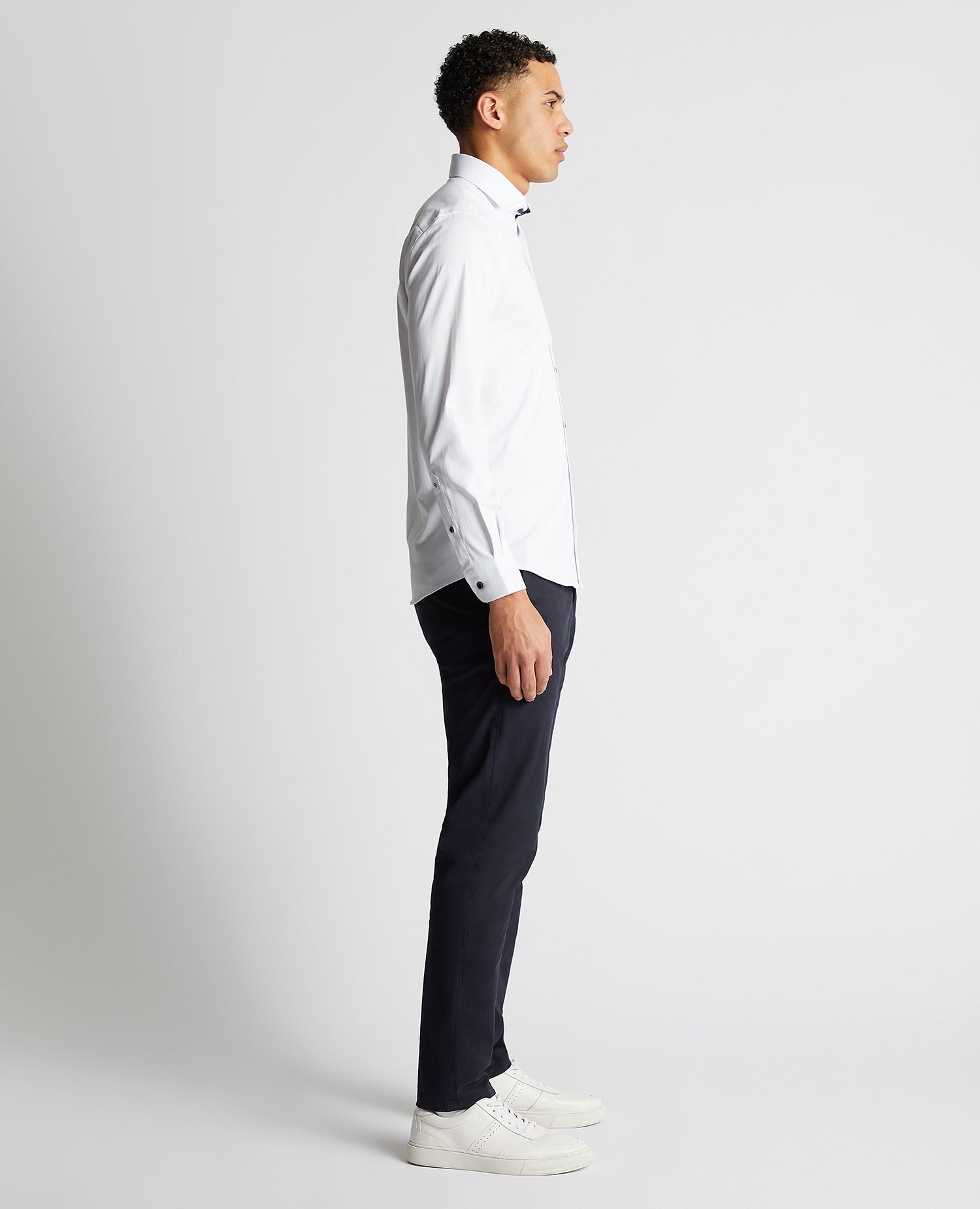 Remus Uomo ... White Frank Long Sleeve Semi -Formal Shirt - Tapered fit (140/01)