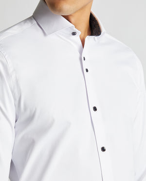 Remus Uomo ... White Frank Long Sleeve Semi -Formal Shirt - Tapered fit (140/01)