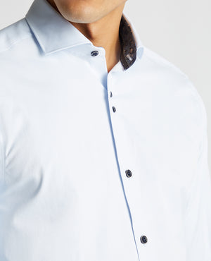 Remus Uomo ... Light Blue Frank Long Sleeve Semi -Formal Shirt - Tapered fit (140/21)