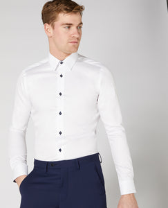 Remus Uomo ... White Ashton Long Sleeve Formal Shirt - Slim Fit (436/01)