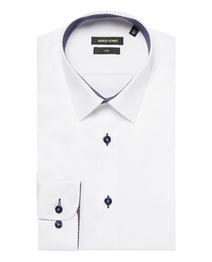 Remus Uomo ... White Ashton Long Sleeve Formal Shirt - Slim Fit (436/01)