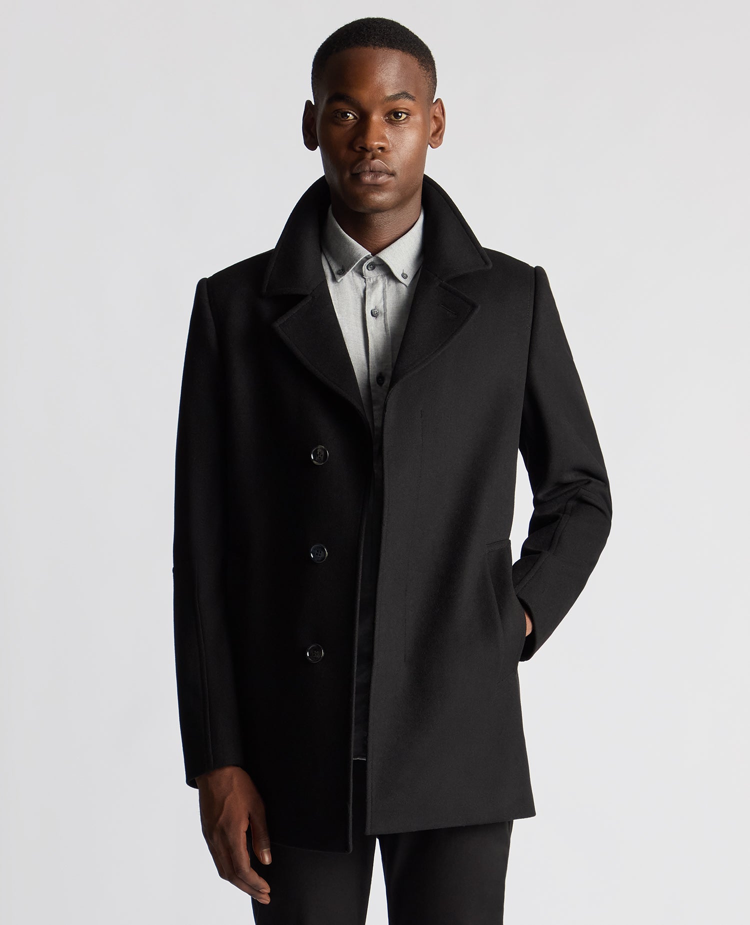 Remus Uomo ... Lochlan Tailored Coat - Black (700/00)