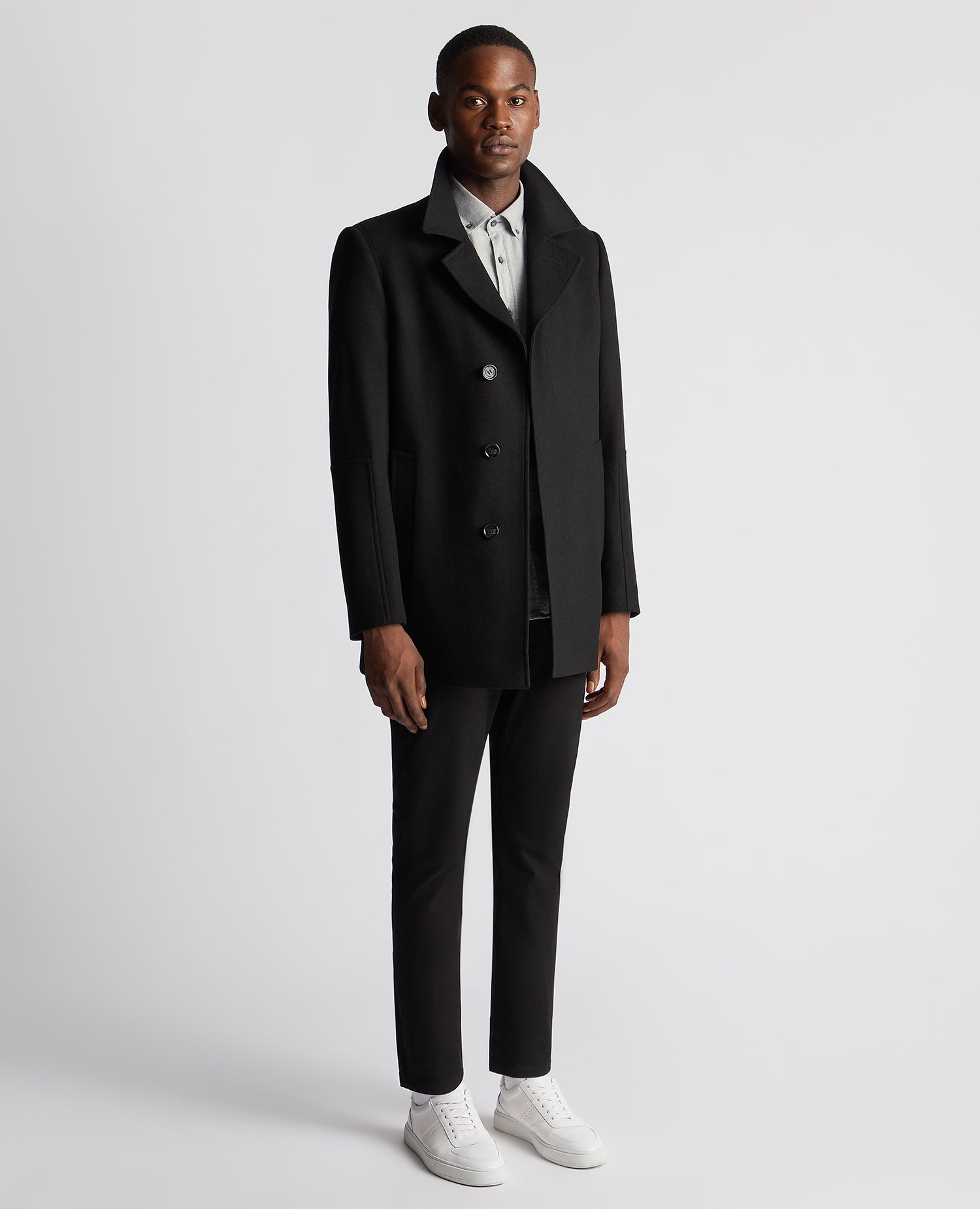 Remus Uomo ... Lochlan Tailored Coat - Black (700/00)